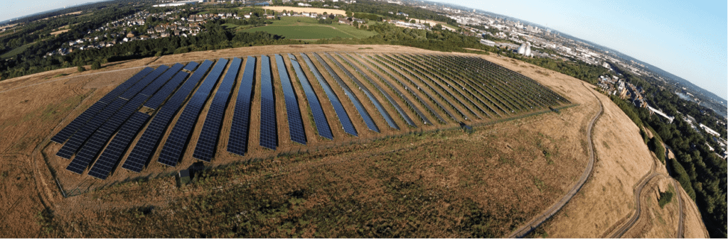 Aerial view of solar farm